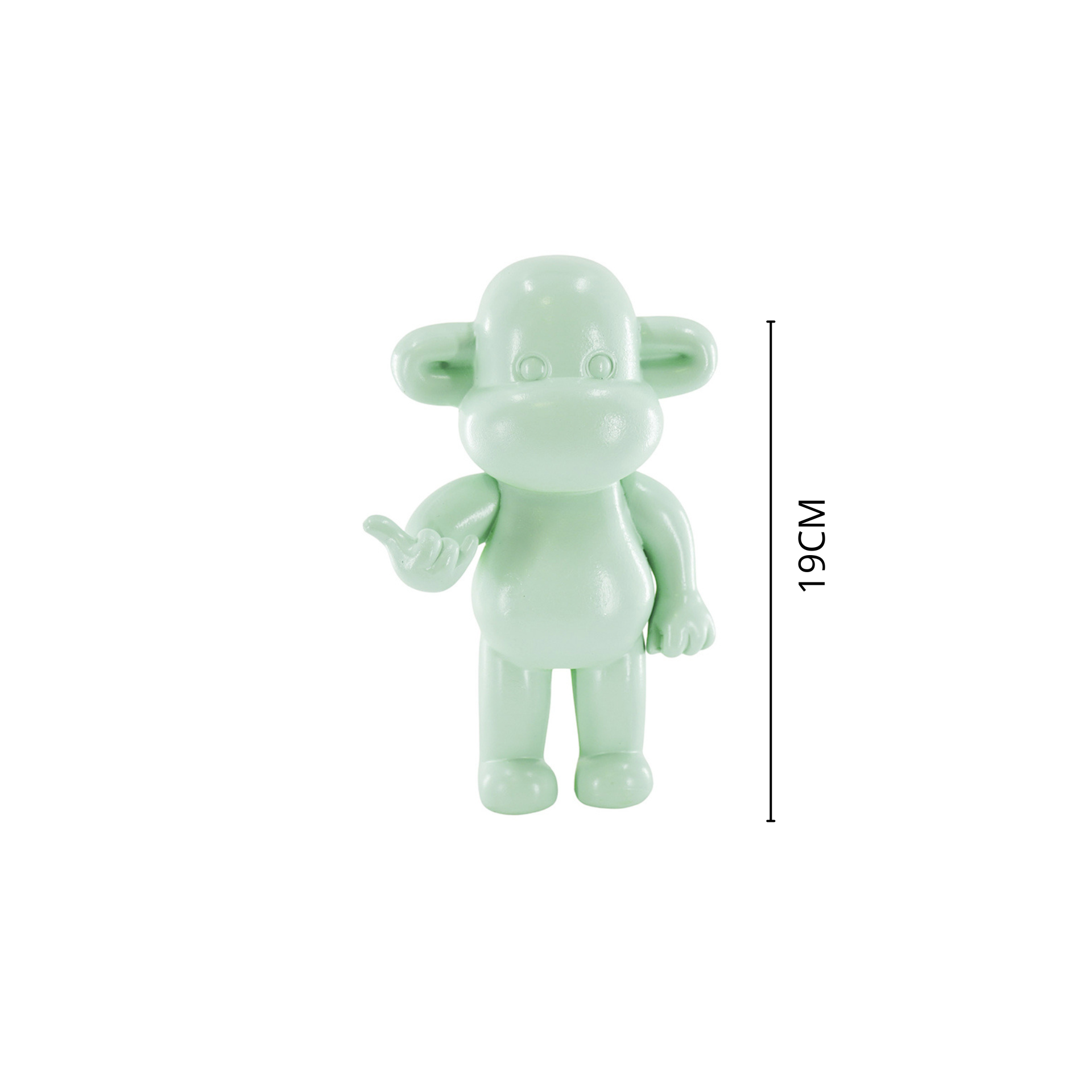 Ornament - Hang Loose Monkey Figurine 'The Legend' - Polyresin -Mintgreen - 11x7x19cm