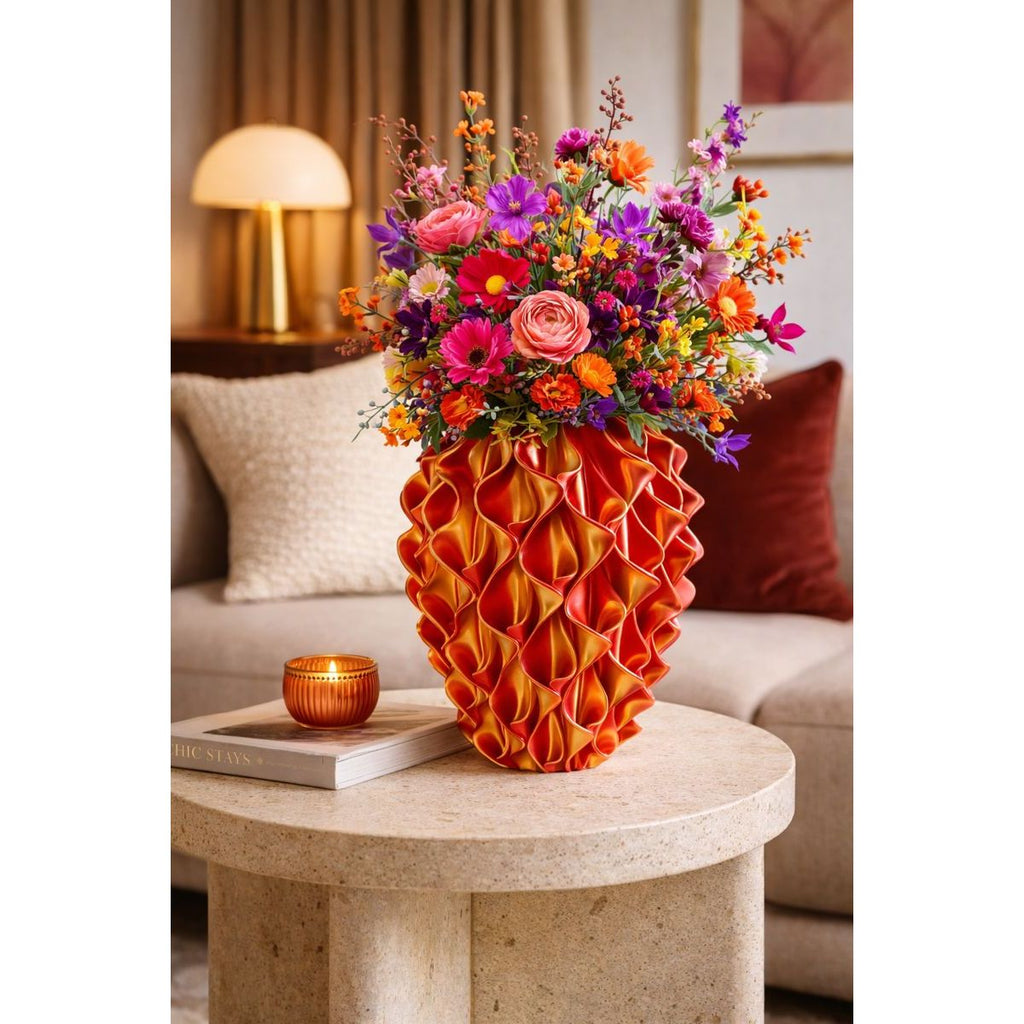 Vaas Lily 3D Geprint Rood Goud