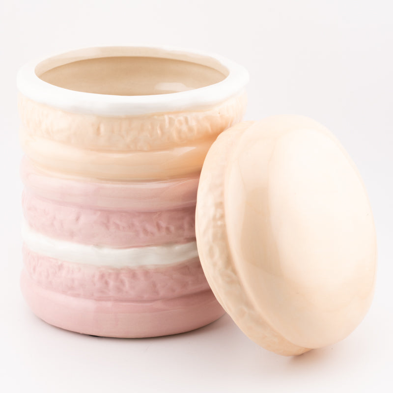 Aardewerk opbergbakje roze macarons