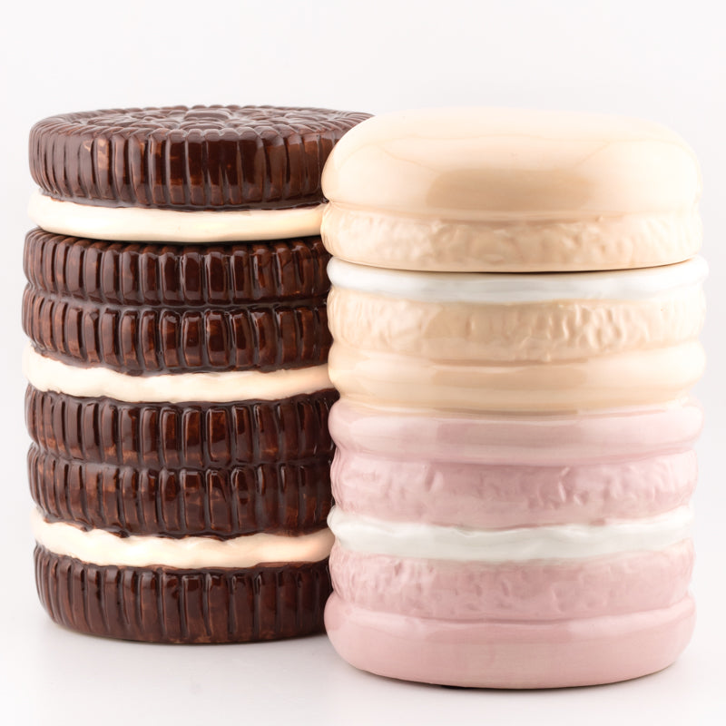 Aardewerk opbergbakje roze macarons