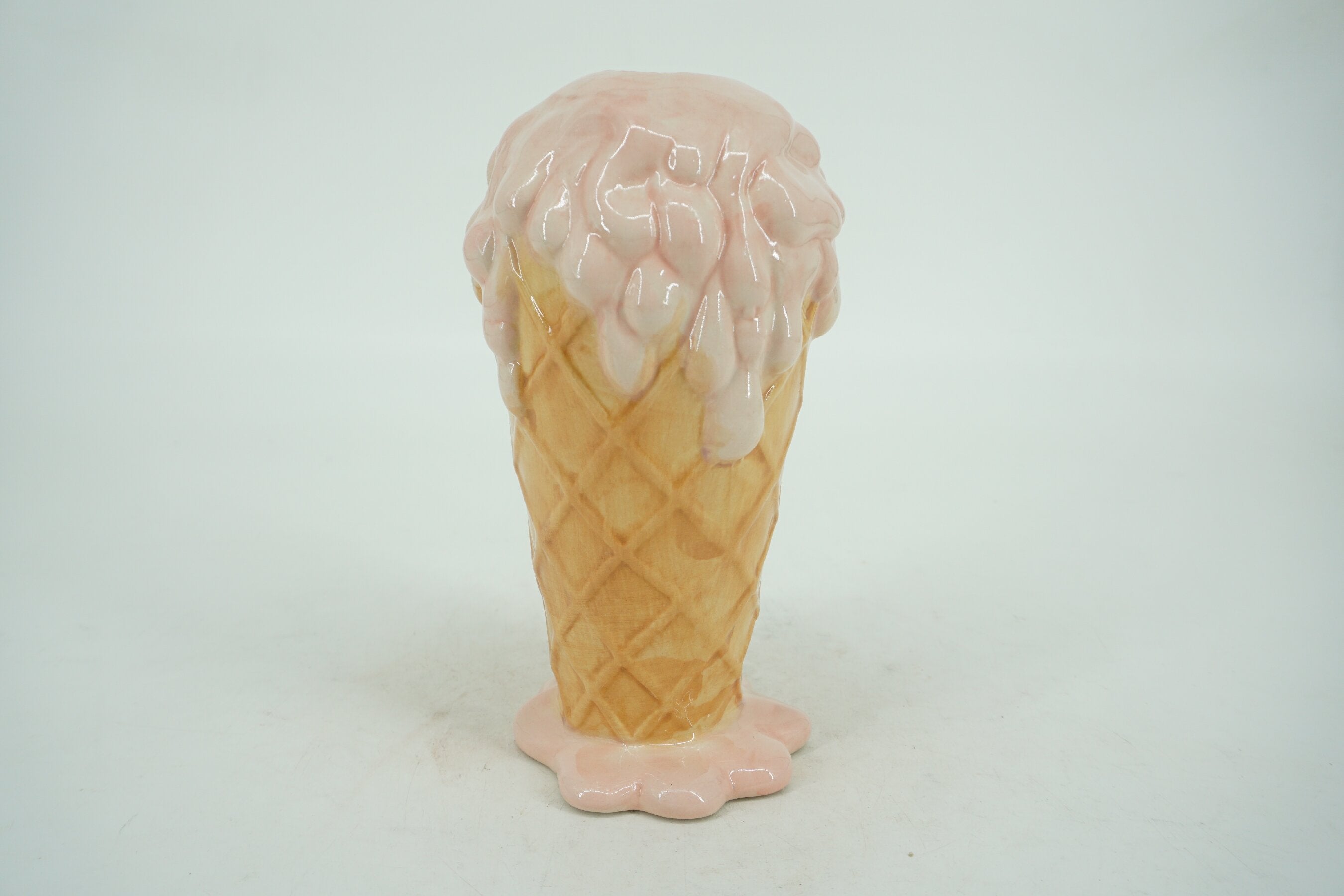 Aardewerk vaas icecream in paars of roze