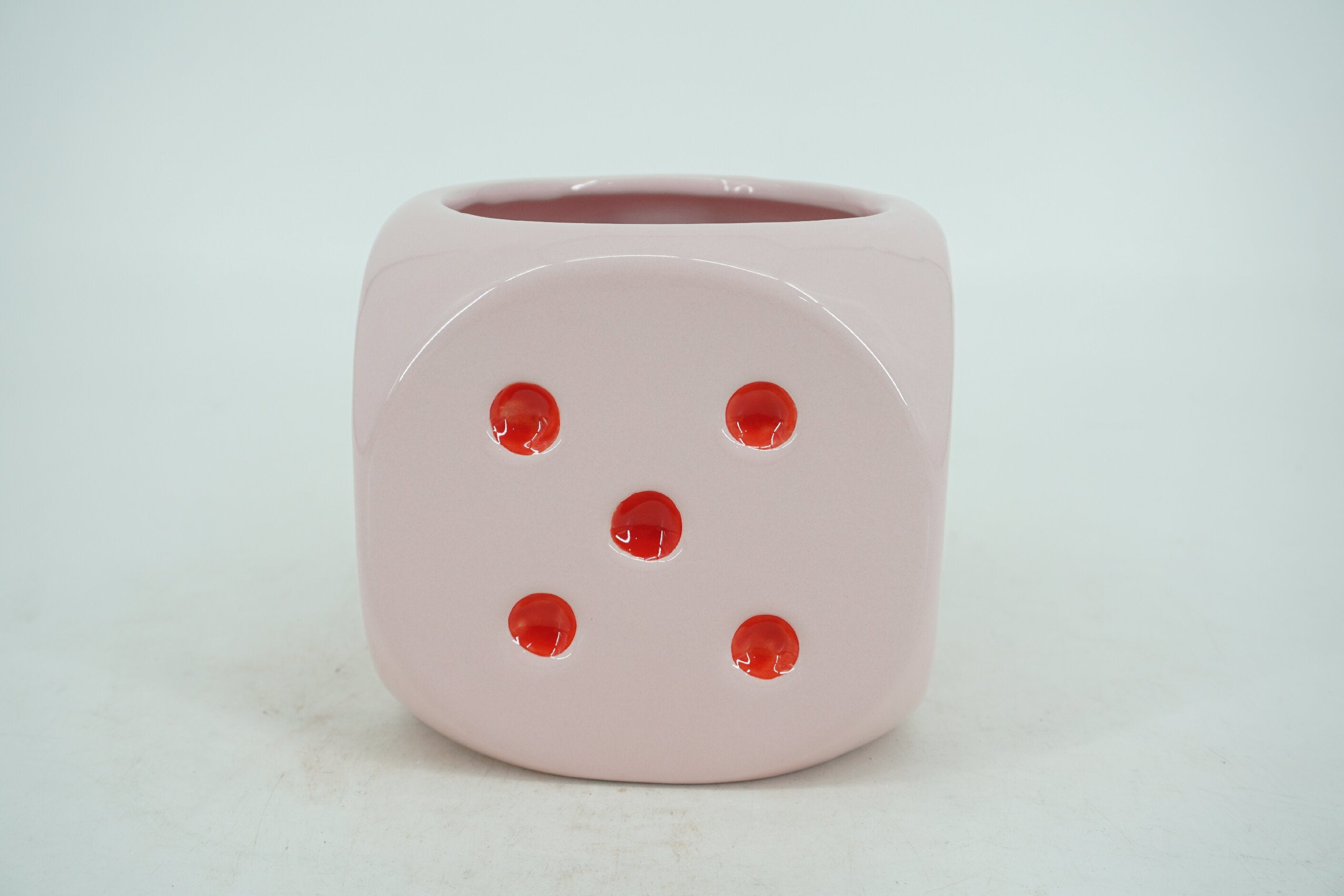 Aardewerk vaas dobbelsteen