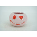 Aardewerk vaas / bloempot Smiley
