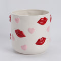 Aardewerk vaas / bloempot Hearts & Kisses